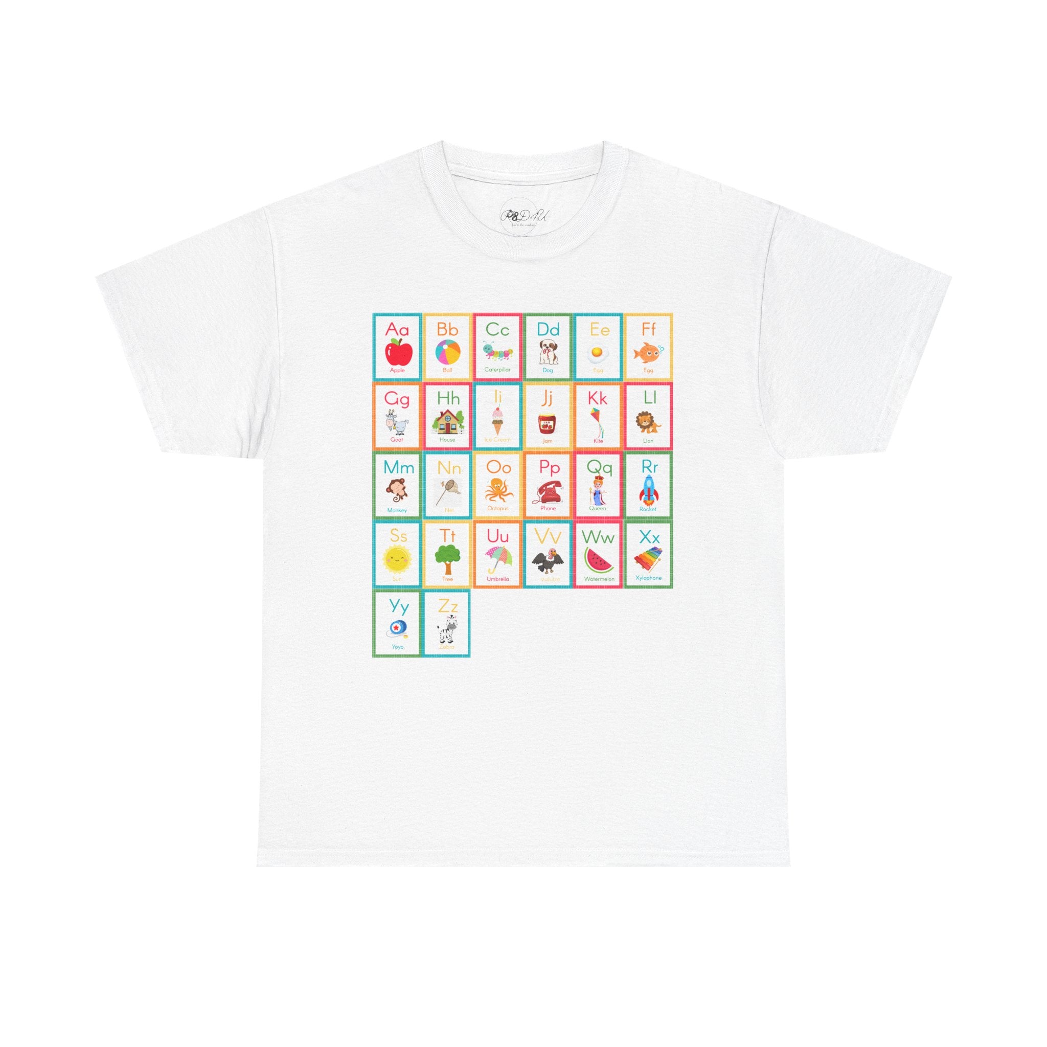 Alphabet Flashcards | Adult Unisex | School T-Shirt