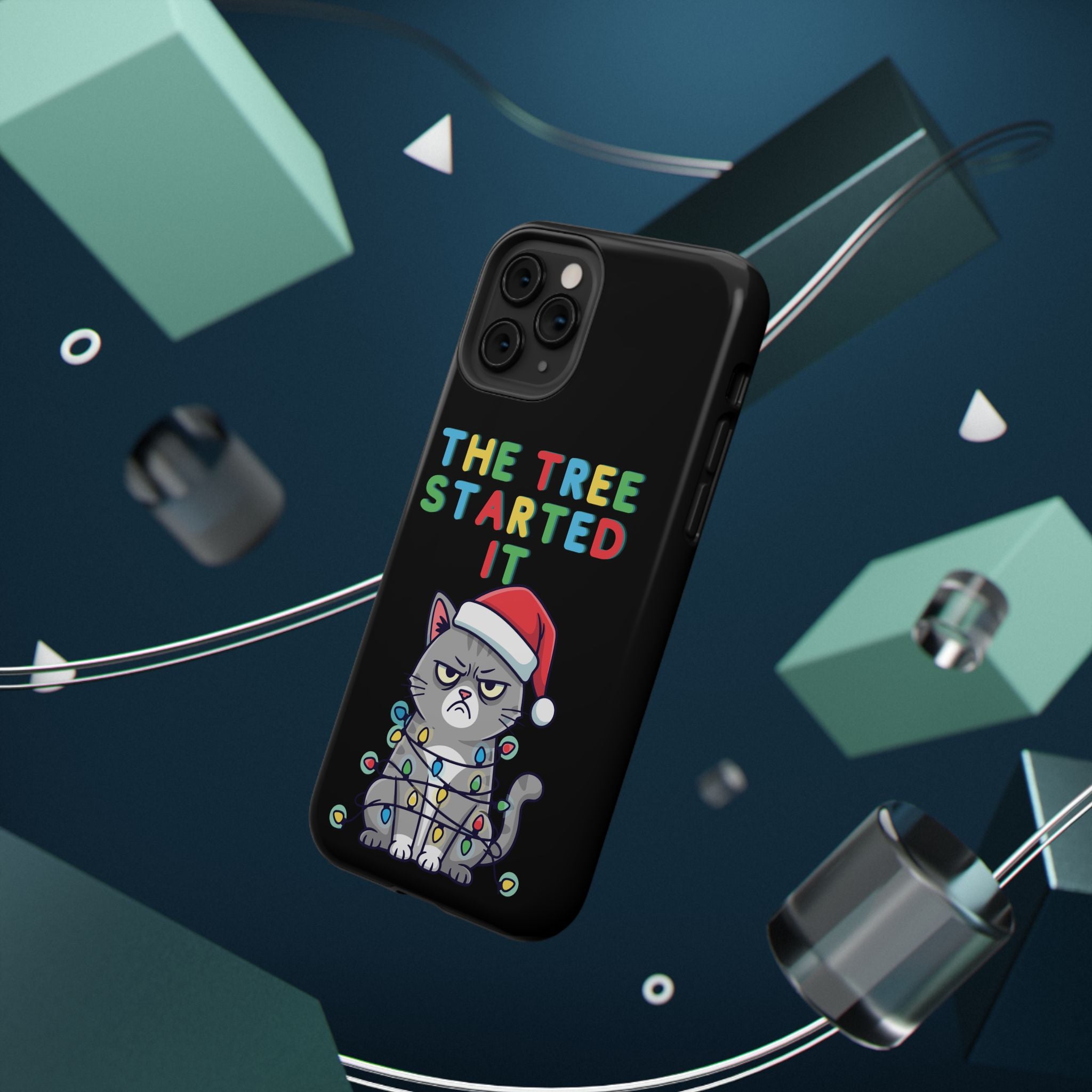 Christmas Funny Cat Case | iPhone Samsung | Christmas Phone Case