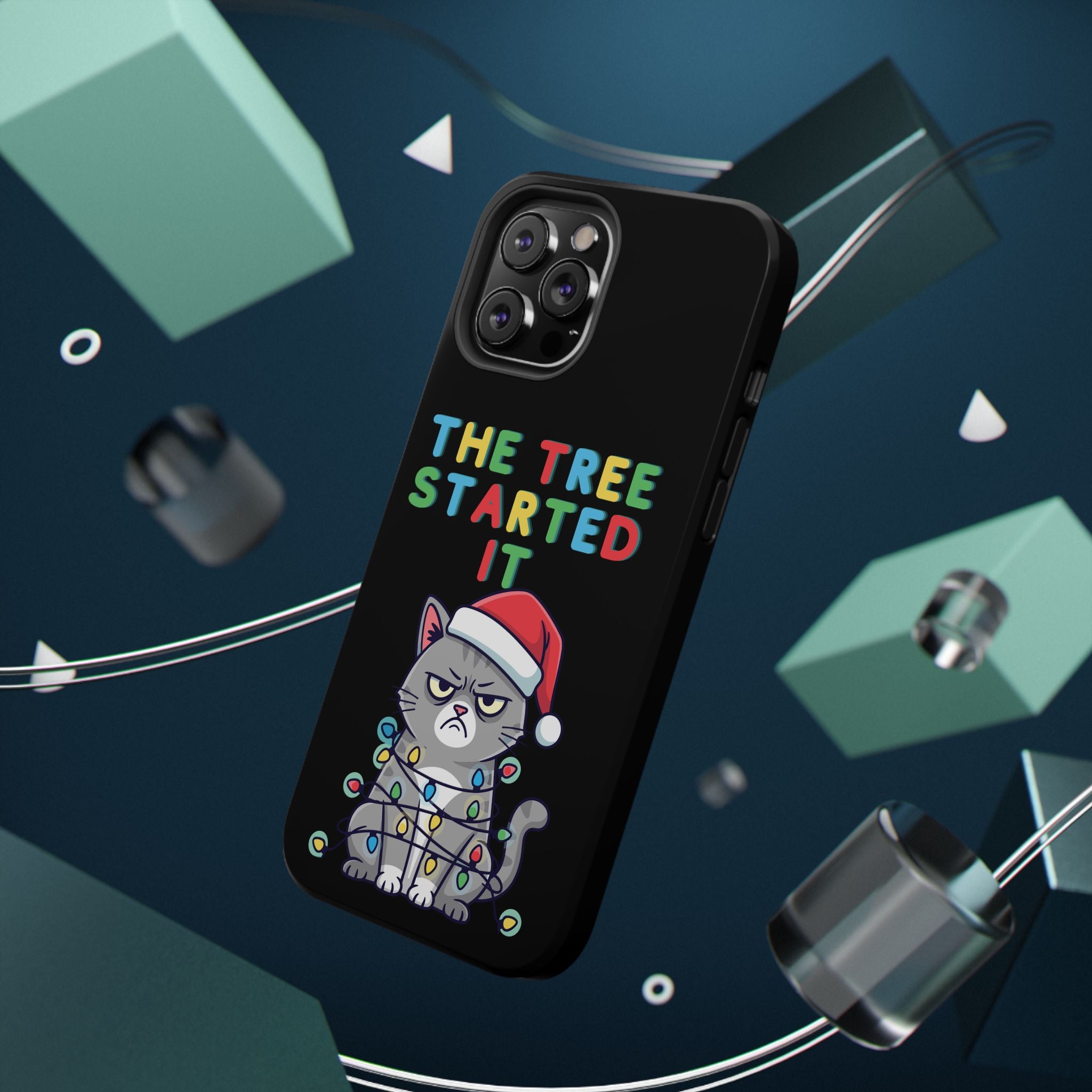 Christmas Funny Cat Case | iPhone Samsung | Christmas Phone Case