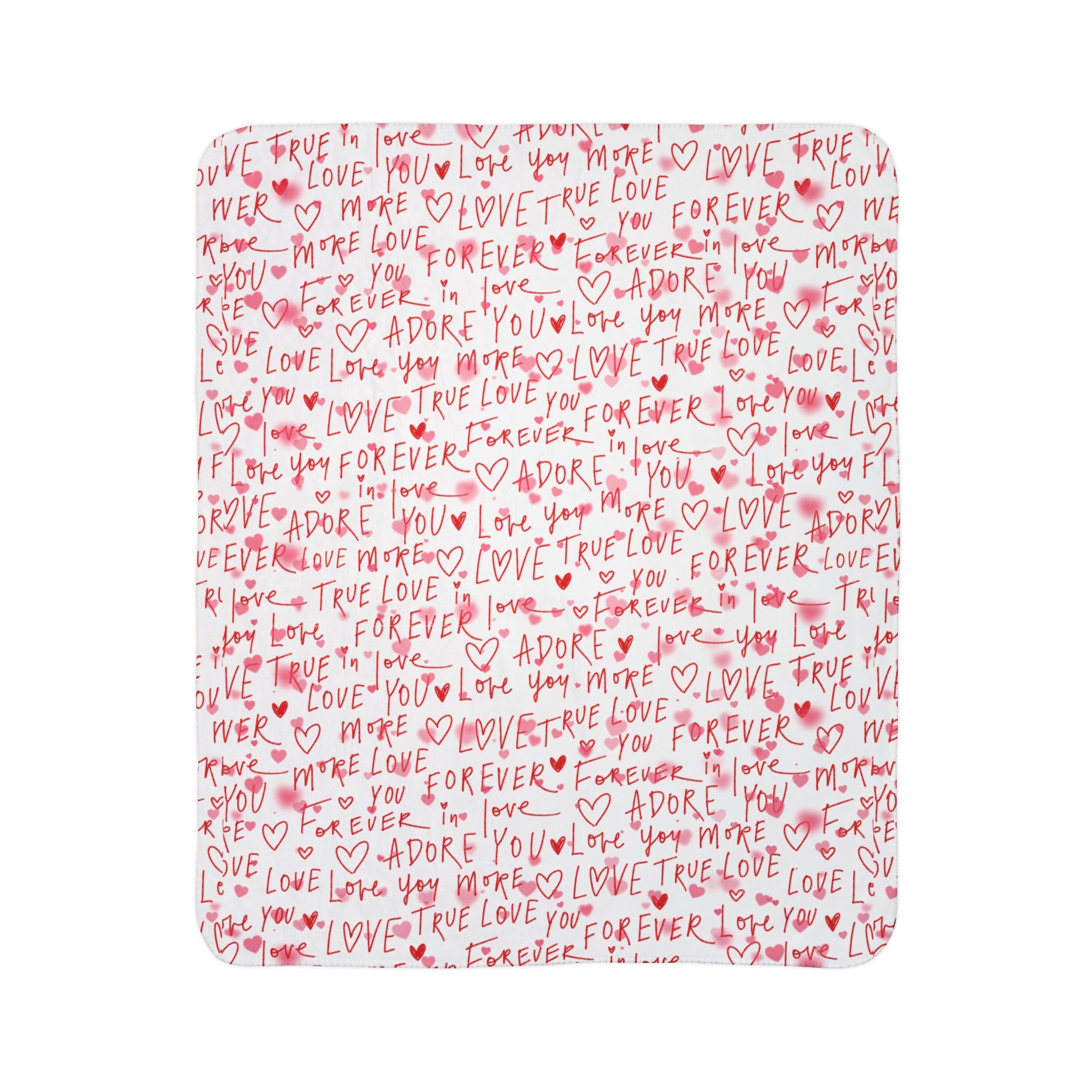 Handwritten Love Script | Sherpa Blanket —  Valentine's Day