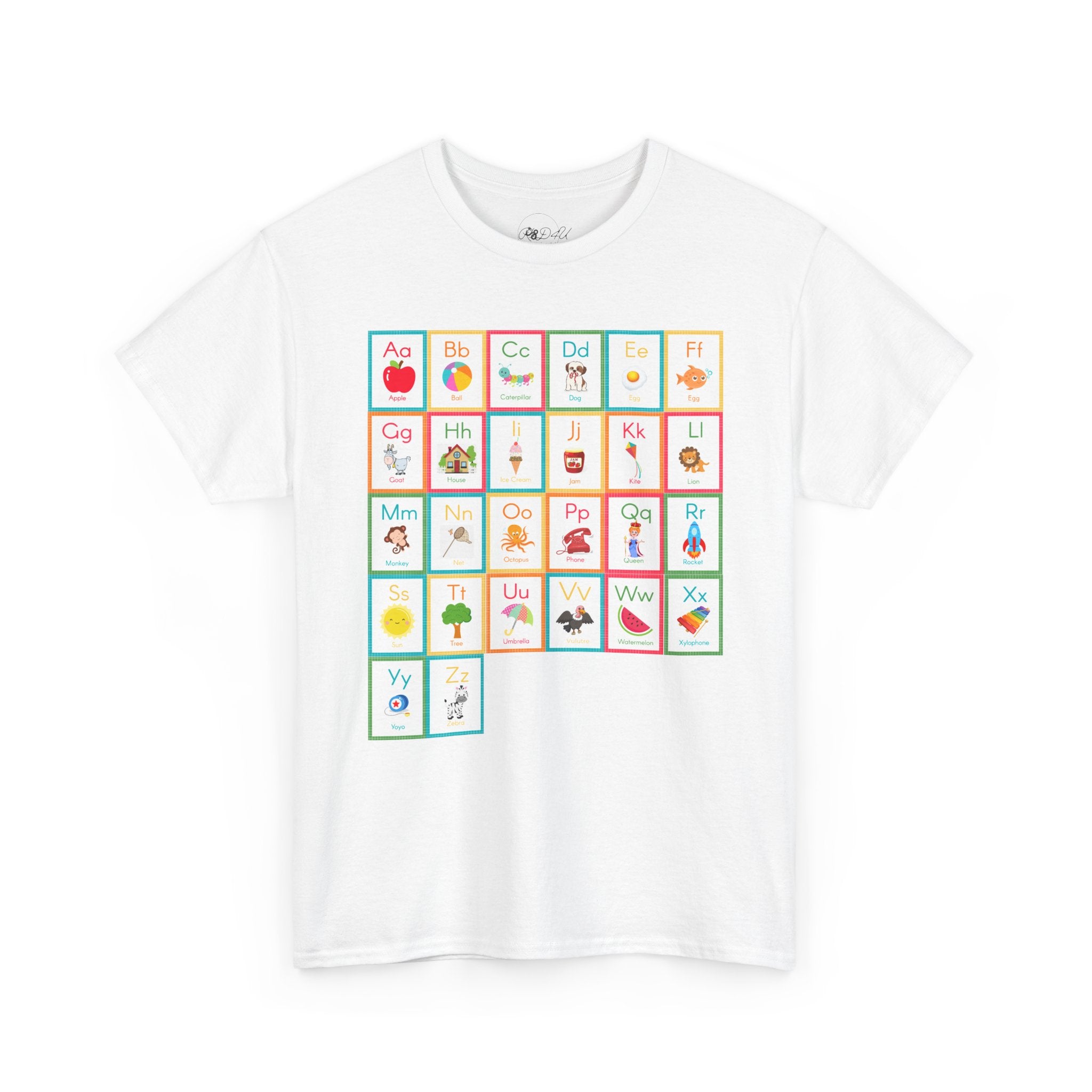 Alphabet Flashcards | Adult Unisex | School T-Shirt