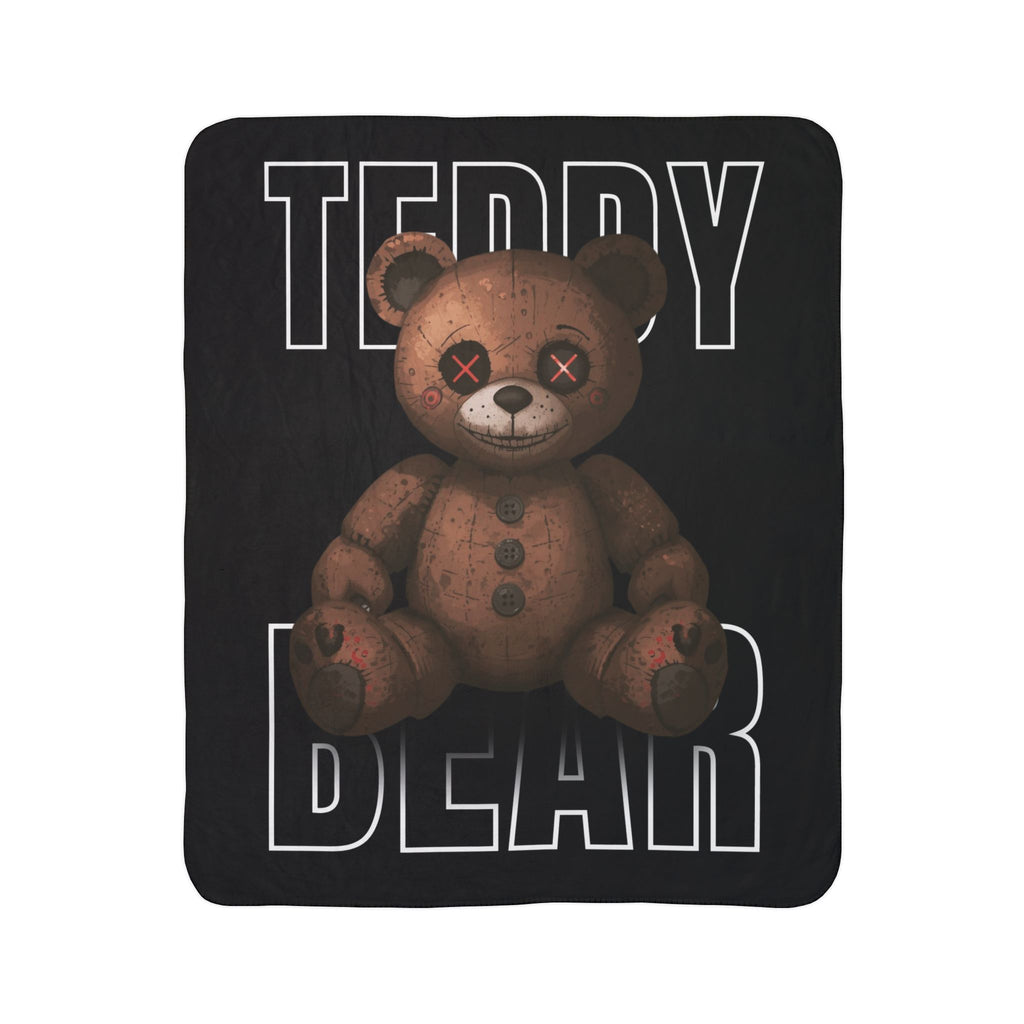 Creepy Teddy Bear | Fleece Sherpa Blanket