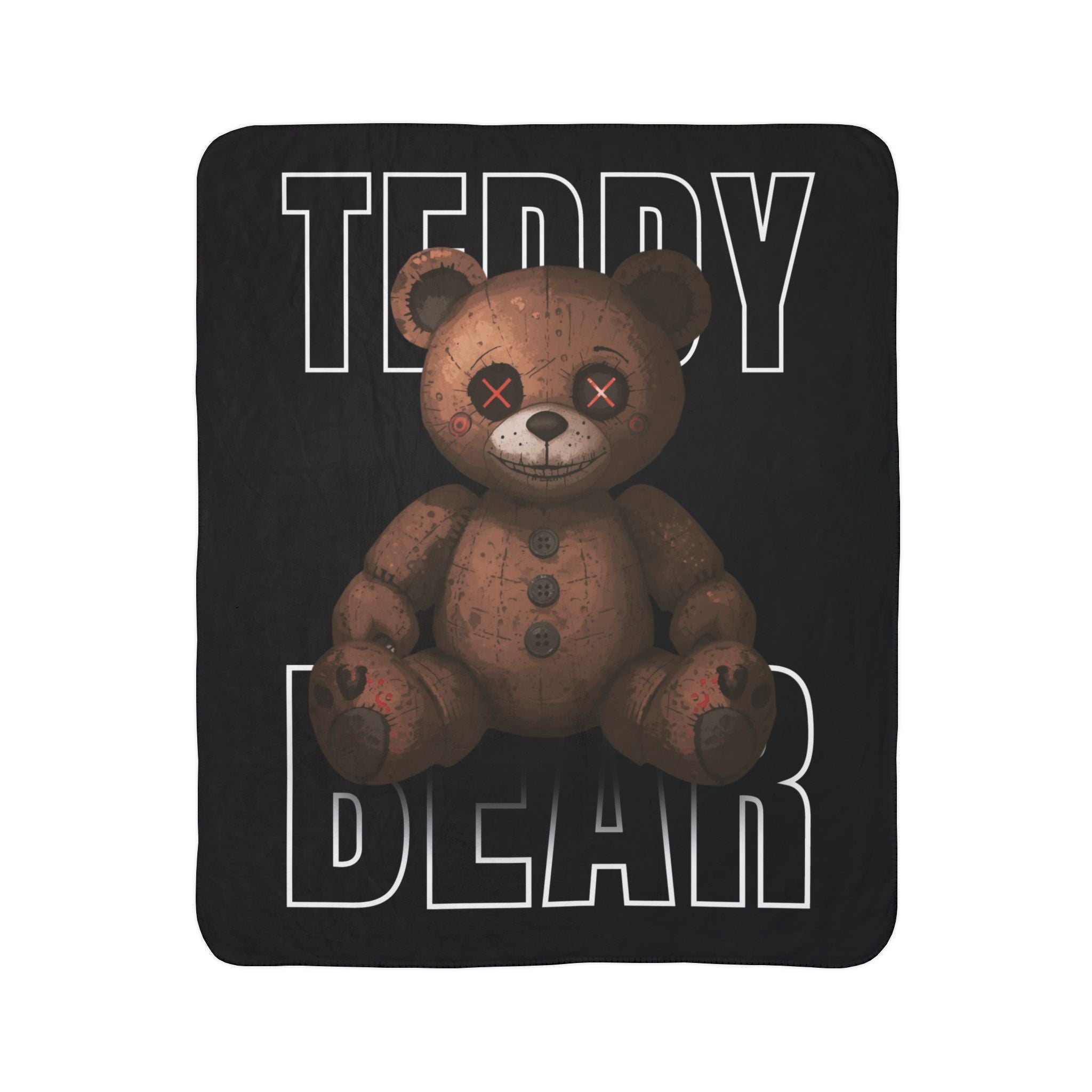 Creepy Teddy Bear | Fleece Sherpa Blanket