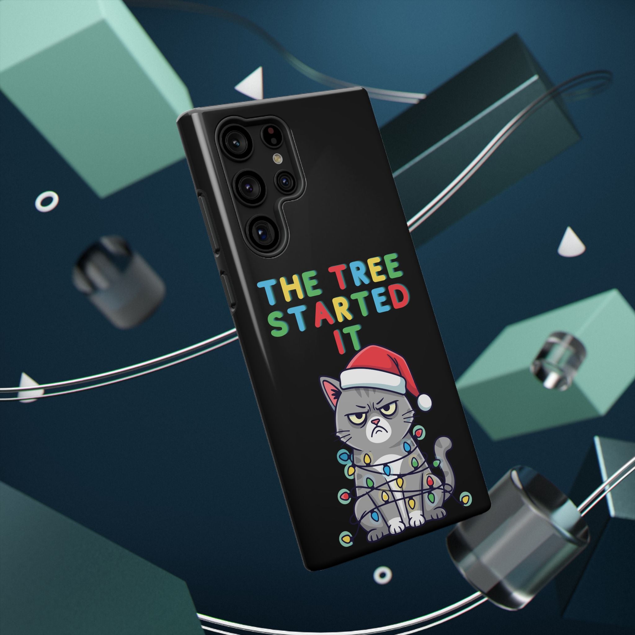 Christmas Funny Cat Case | iPhone Samsung | Christmas Phone Case