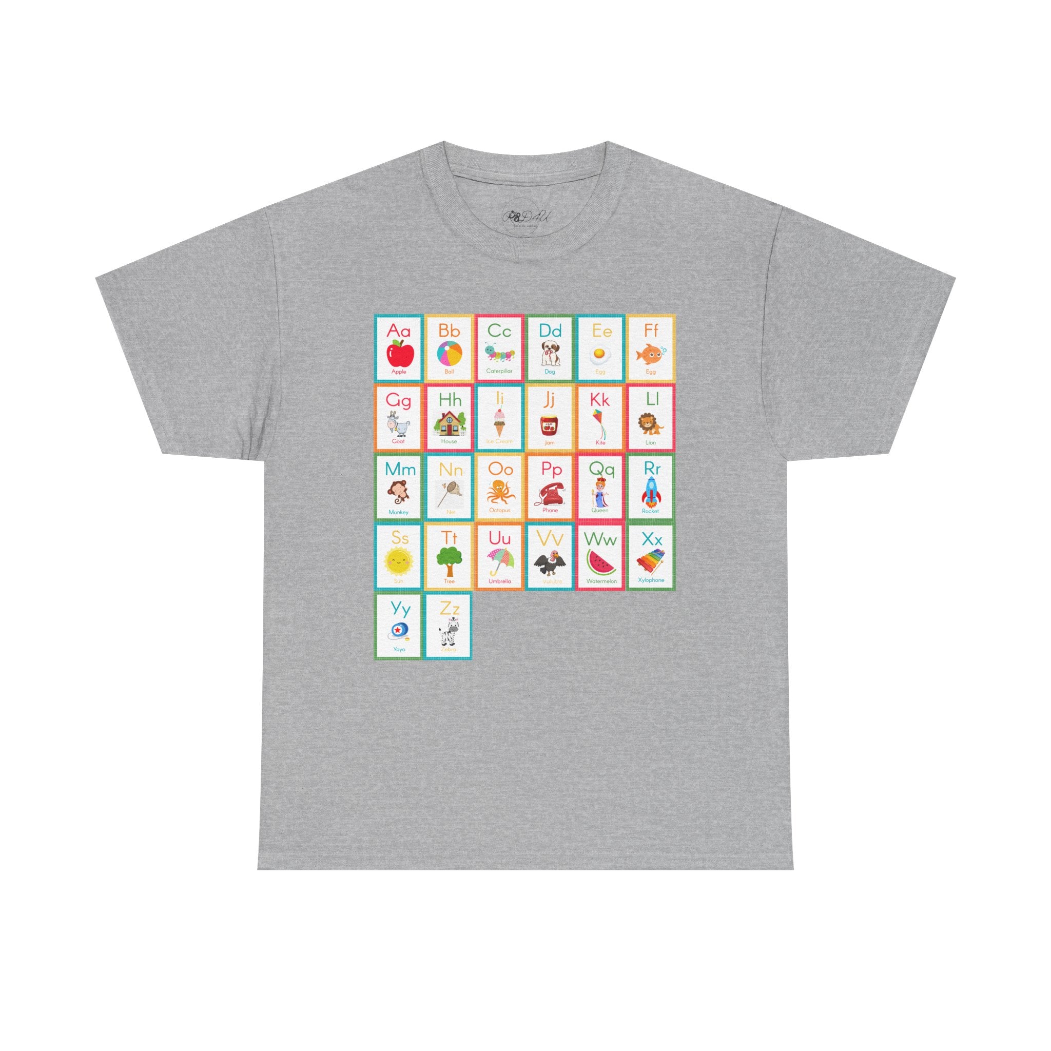 Alphabet Flashcards | Adult Unisex | School T-Shirt