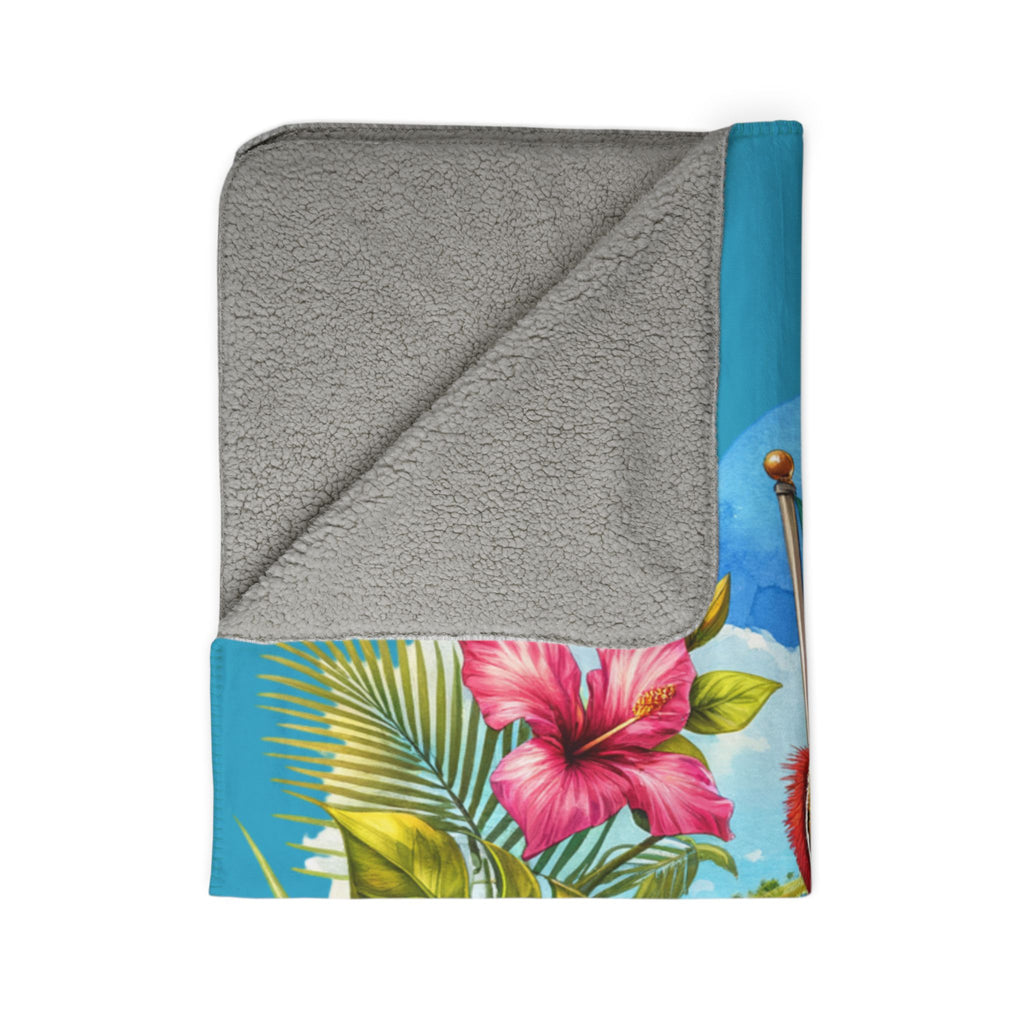 Tropical Island Souvenir | Saint Kitts & Nevis | Fleece Sherpa Blanket