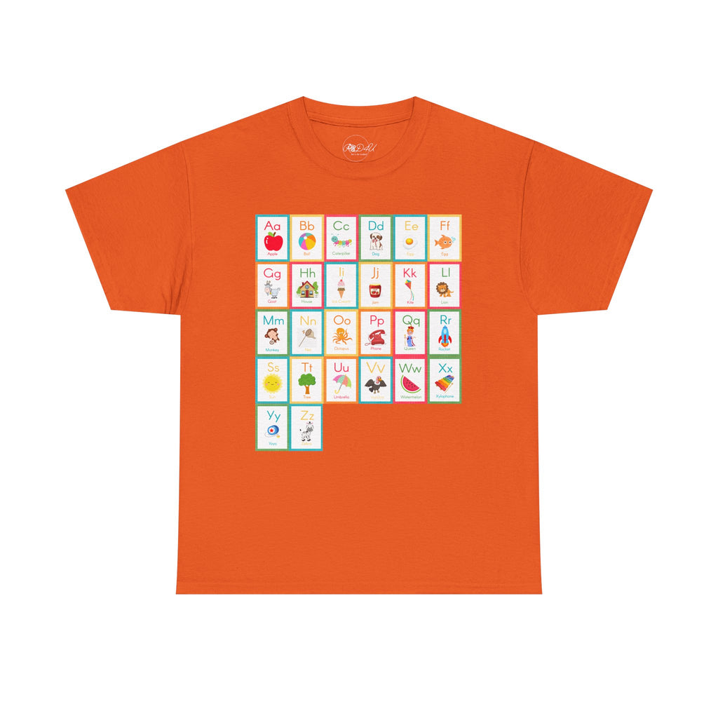 Alphabet Flashcards | Adult Unisex | School T-Shirt
