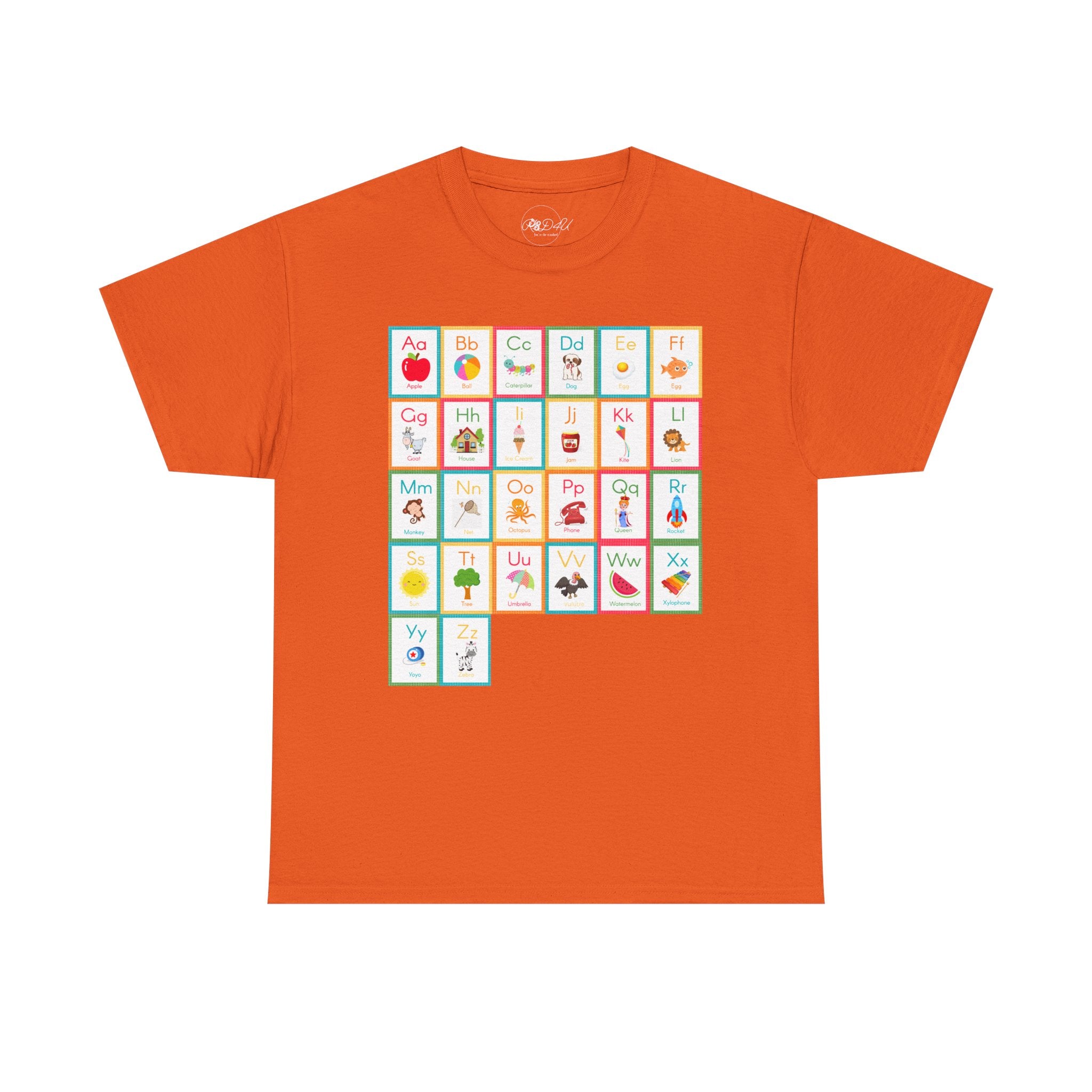 Alphabet Flashcards | Adult Unisex | School T-Shirt
