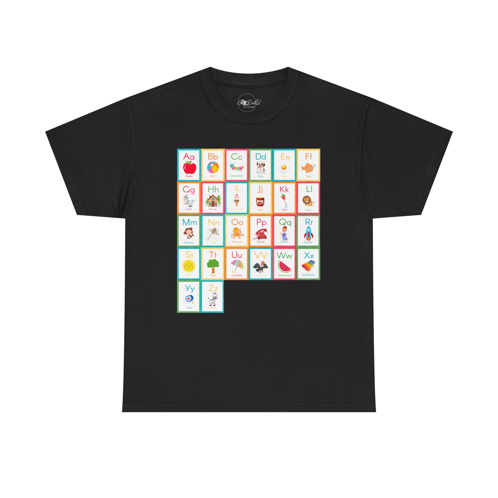 Alphabet Flashcards | Adult Unisex | School T-Shirt