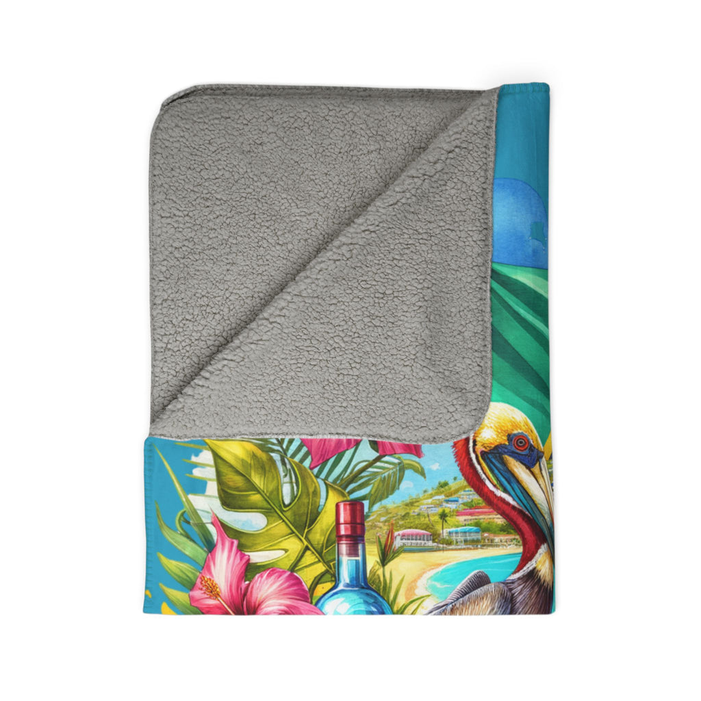 Tropical Island Souvenir | Saint Kitts & Nevis | Fleece Sherpa Blanket