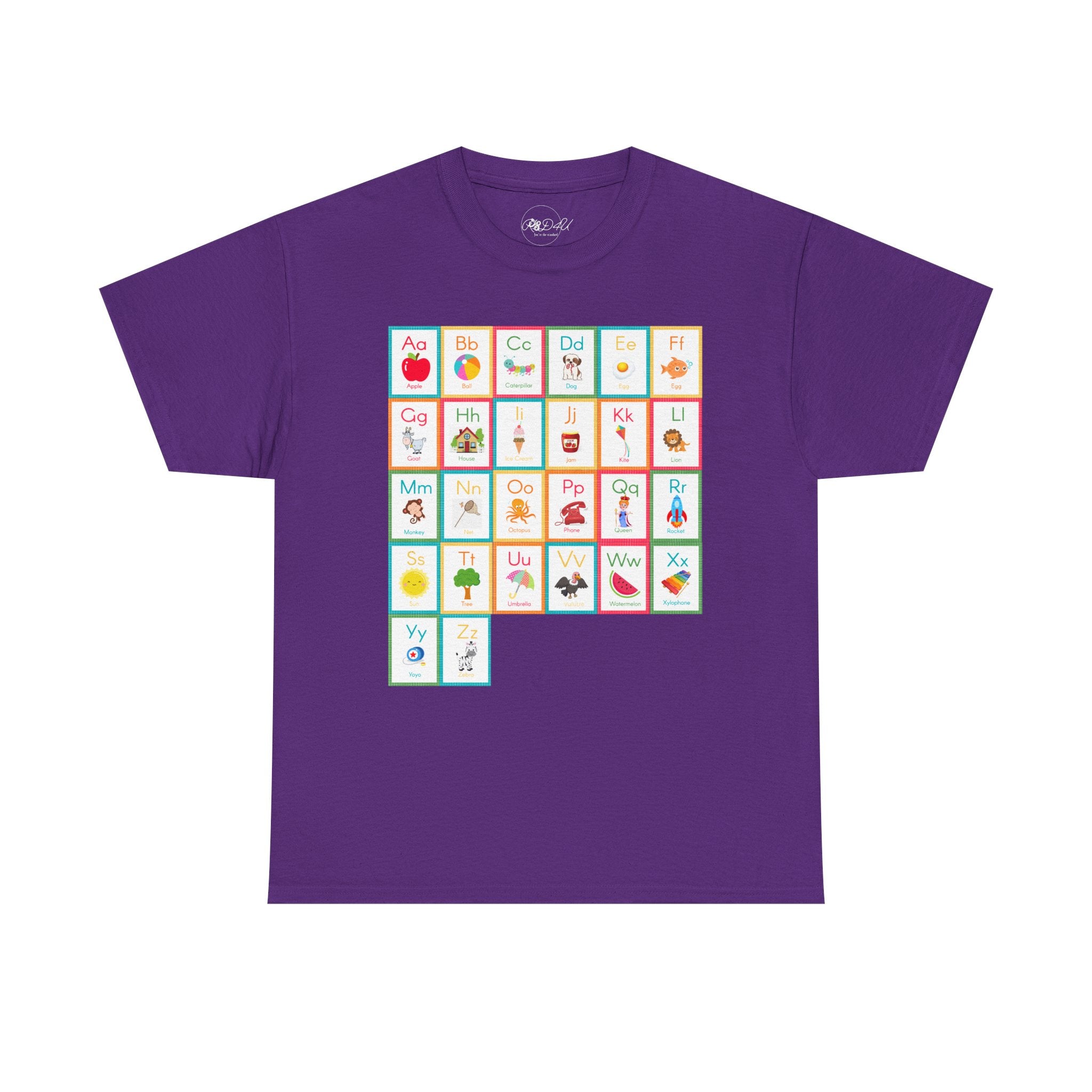 Alphabet Flashcards | Adult Unisex | School T-Shirt