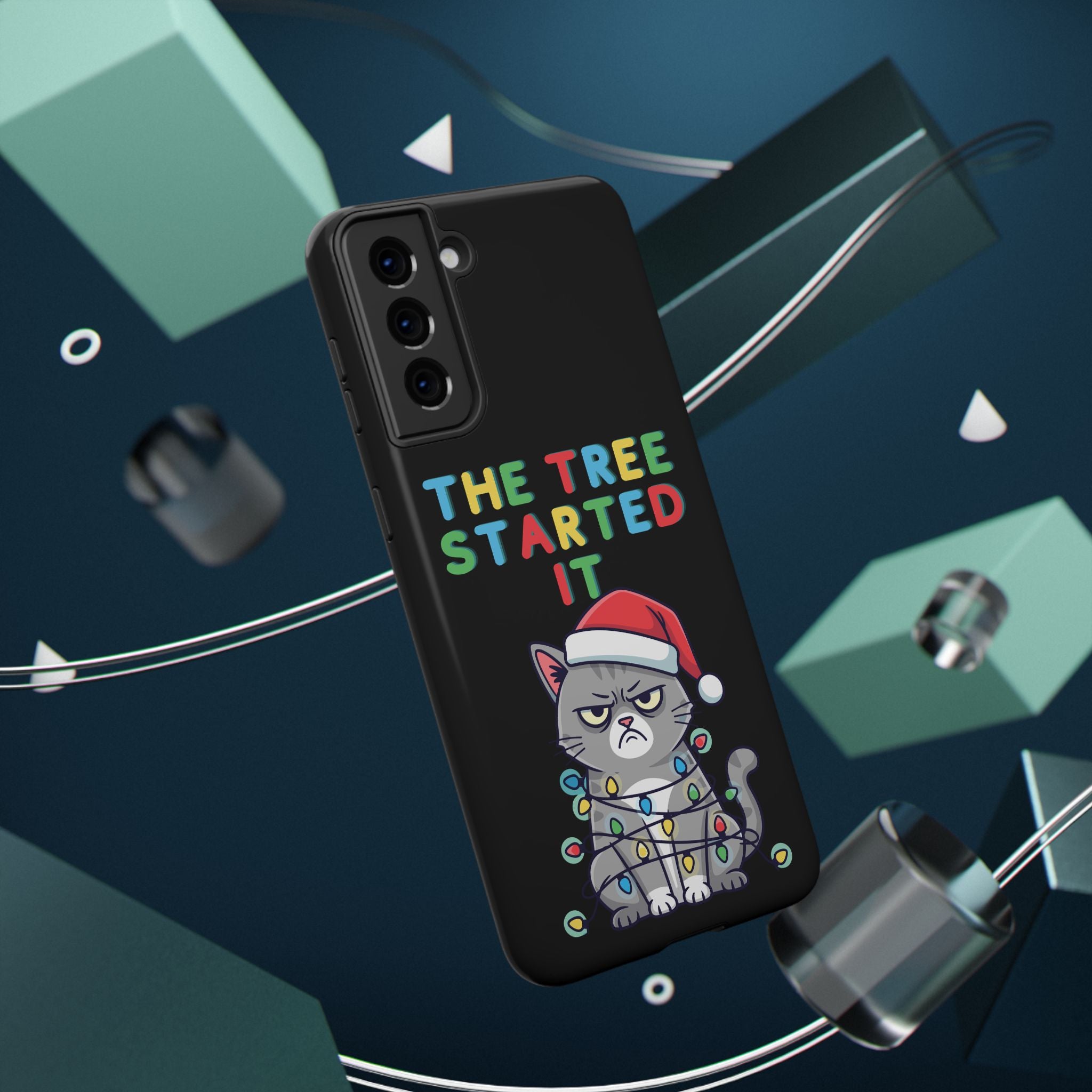 Christmas Funny Cat Case | iPhone Samsung | Christmas Phone Case
