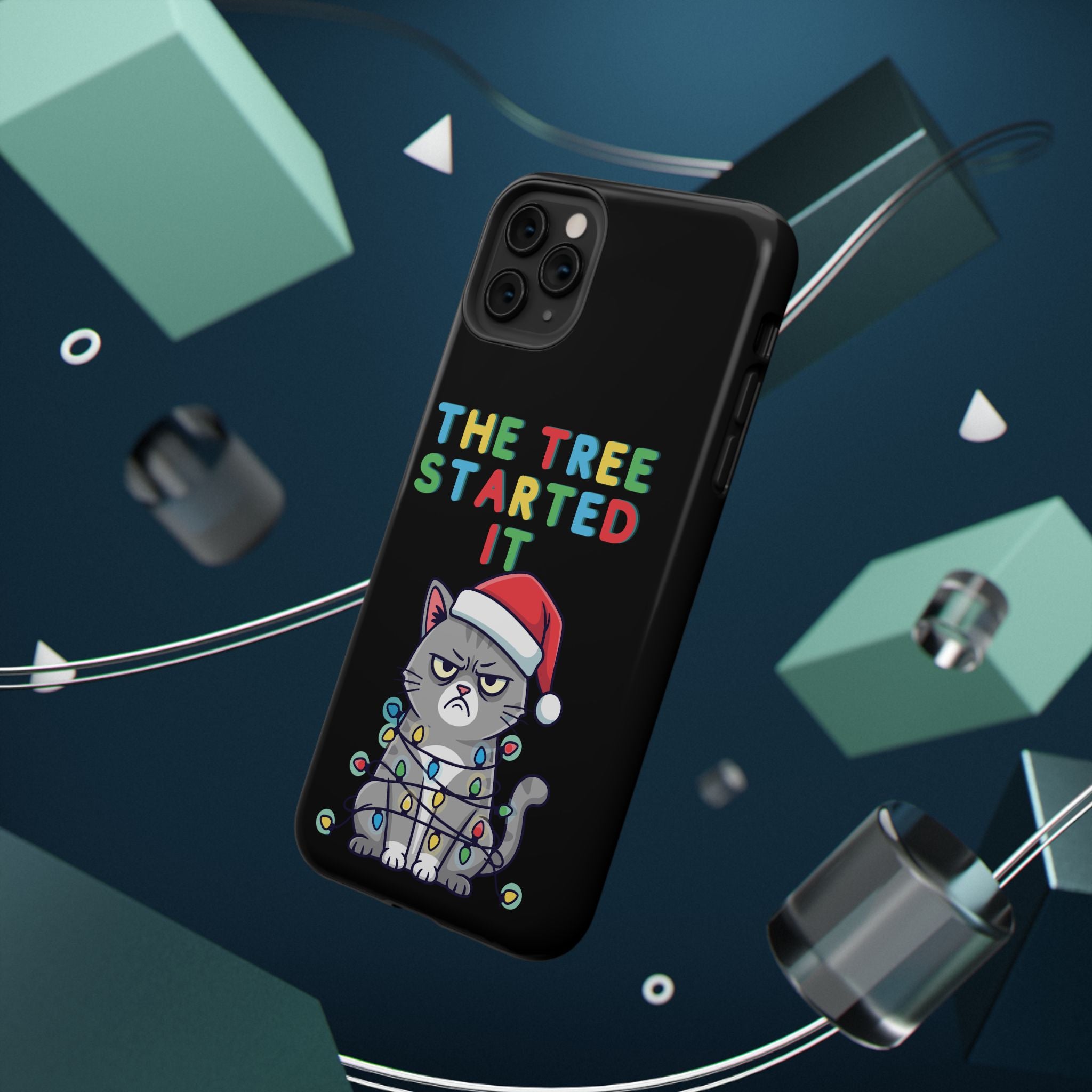 Christmas Funny Cat Case | iPhone Samsung | Christmas Phone Case