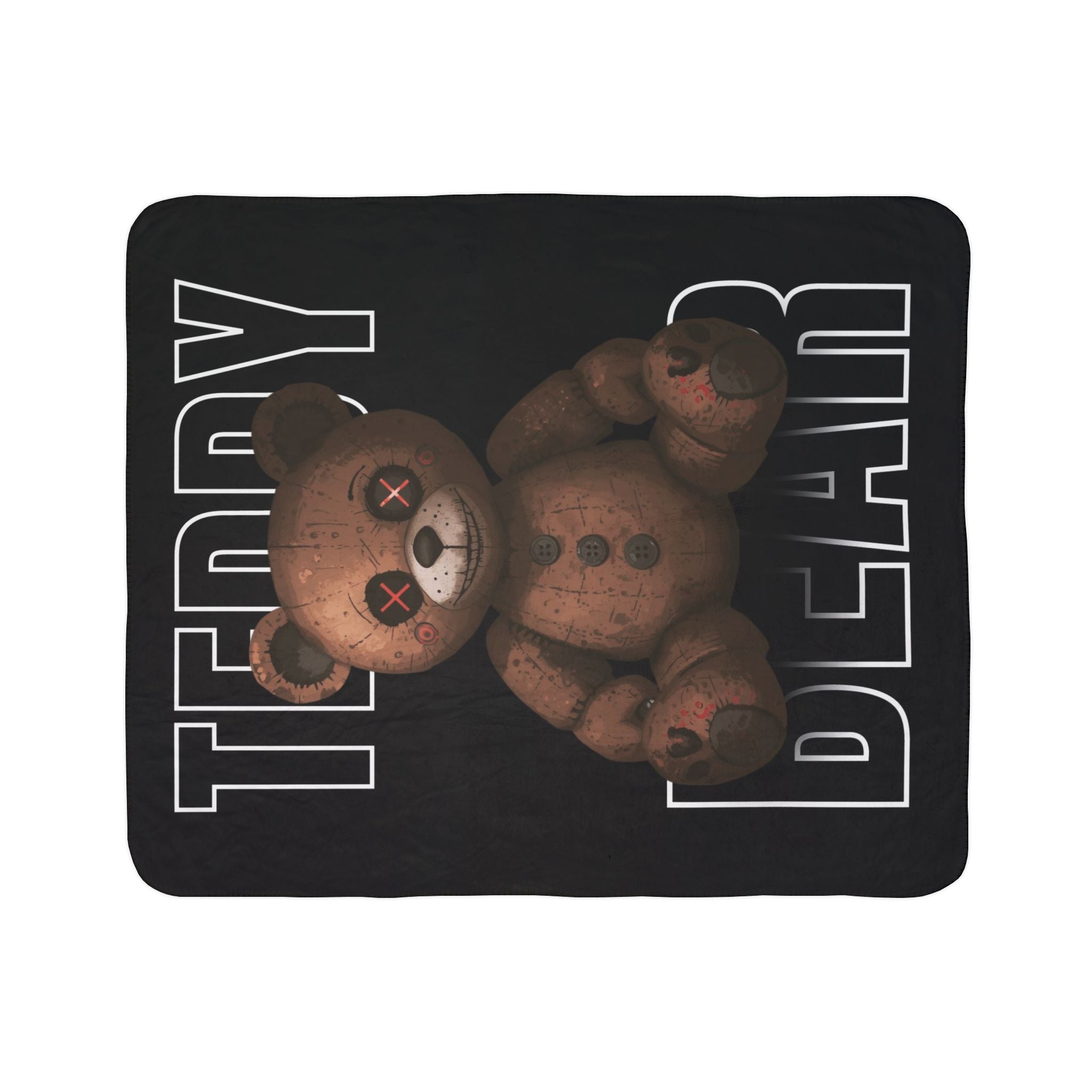 Creepy Teddy Bear | Fleece Sherpa Blanket