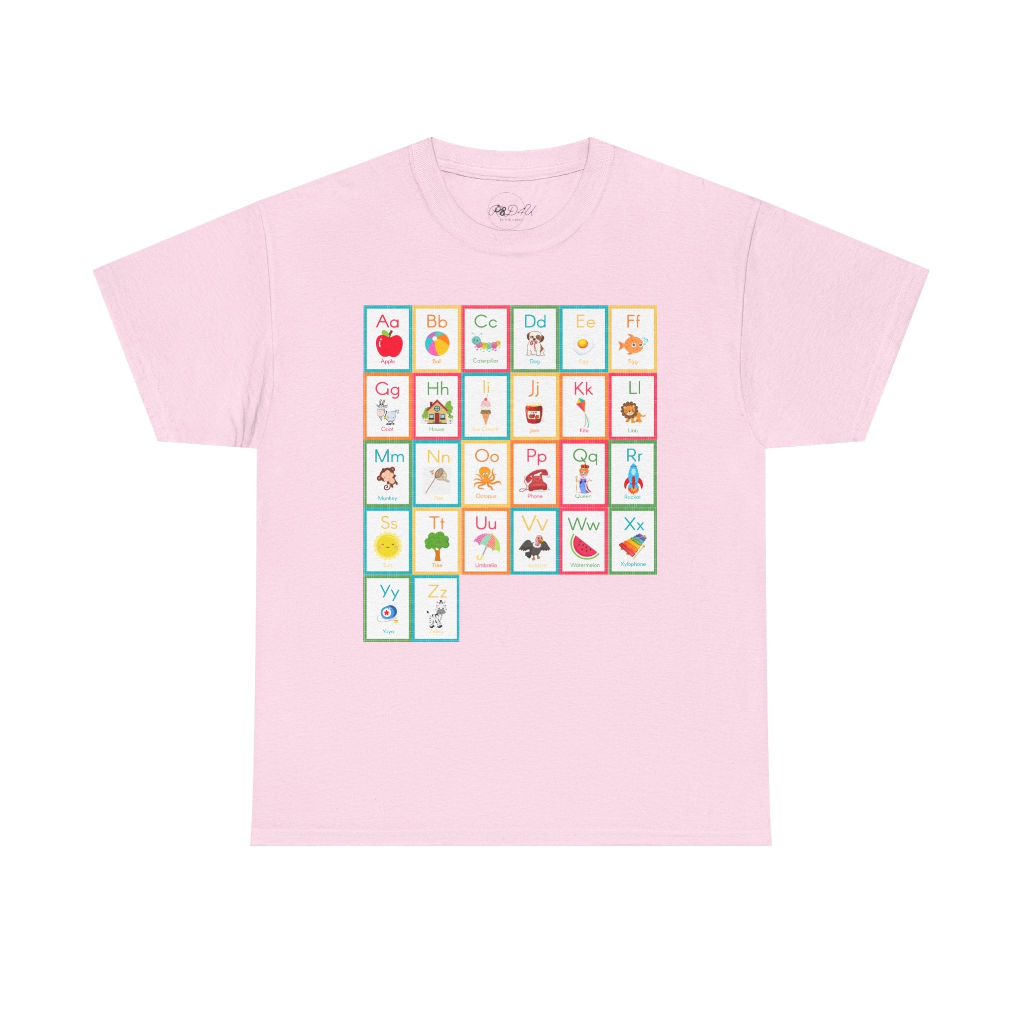 Alphabet Flashcards | Adult Unisex | School T-Shirt