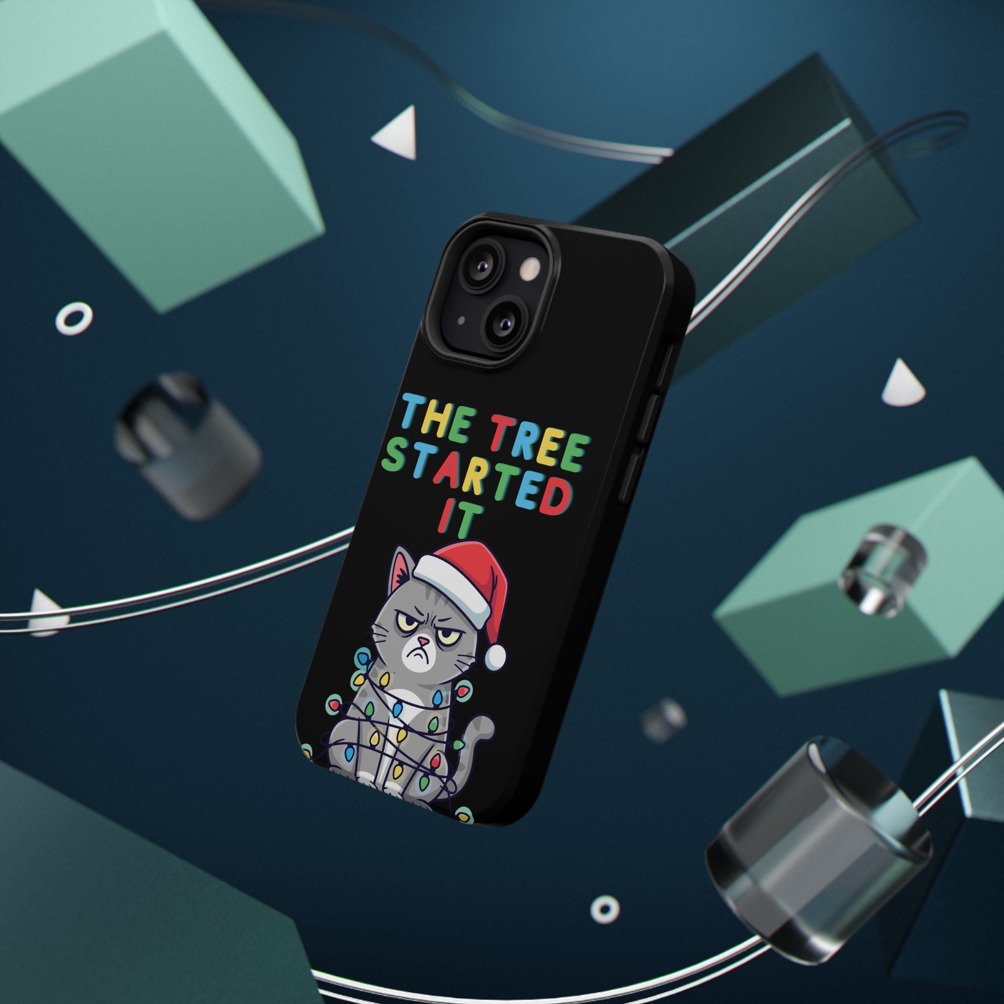 Christmas Funny Cat Case | iPhone Samsung | Christmas Phone Case