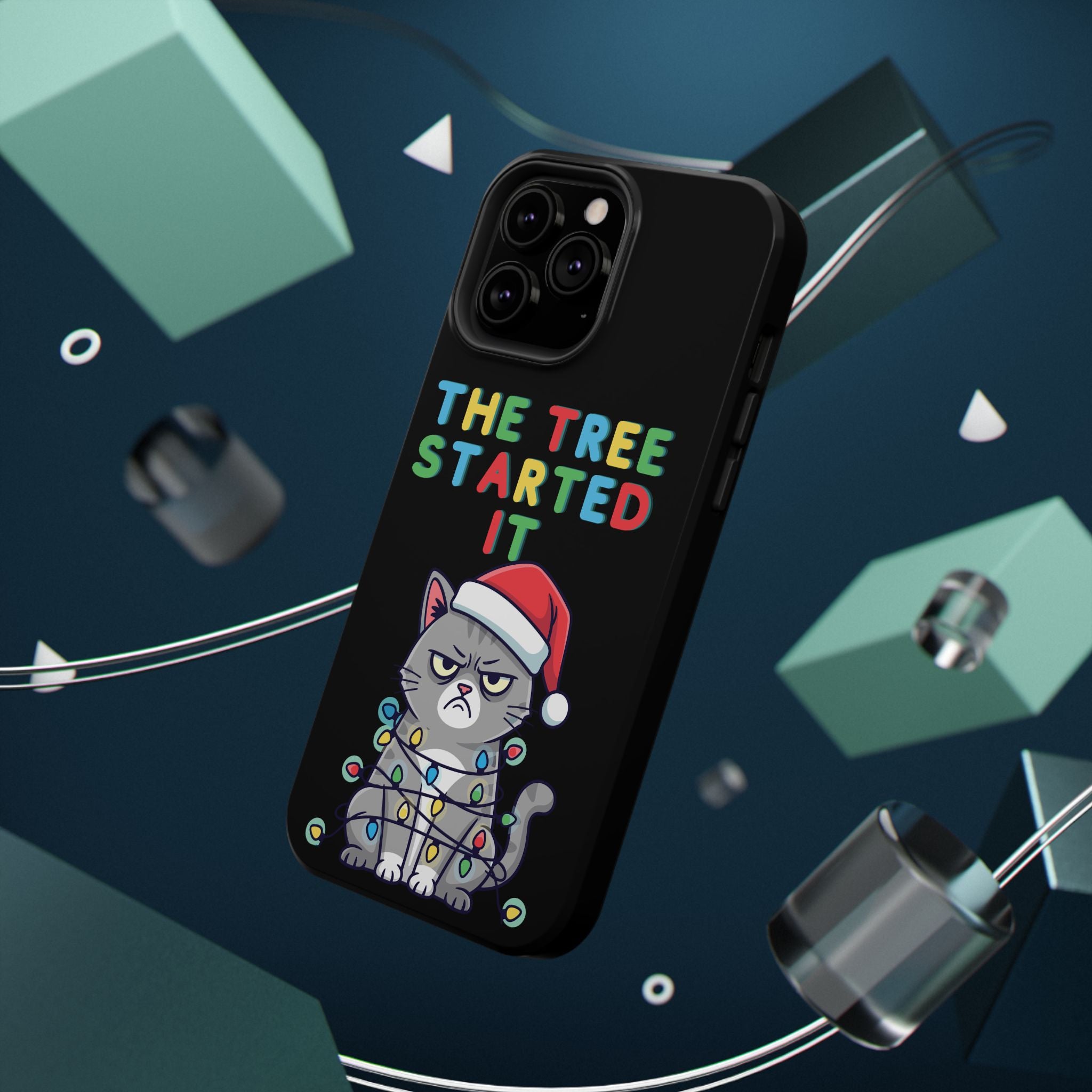 Christmas Funny Cat Case | iPhone Samsung | Christmas Phone Case