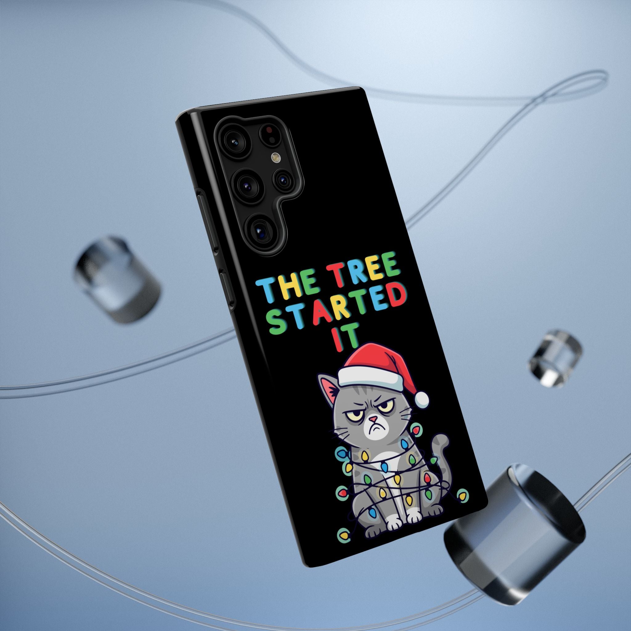 Christmas Funny Cat Case | iPhone Samsung | Christmas Phone Case