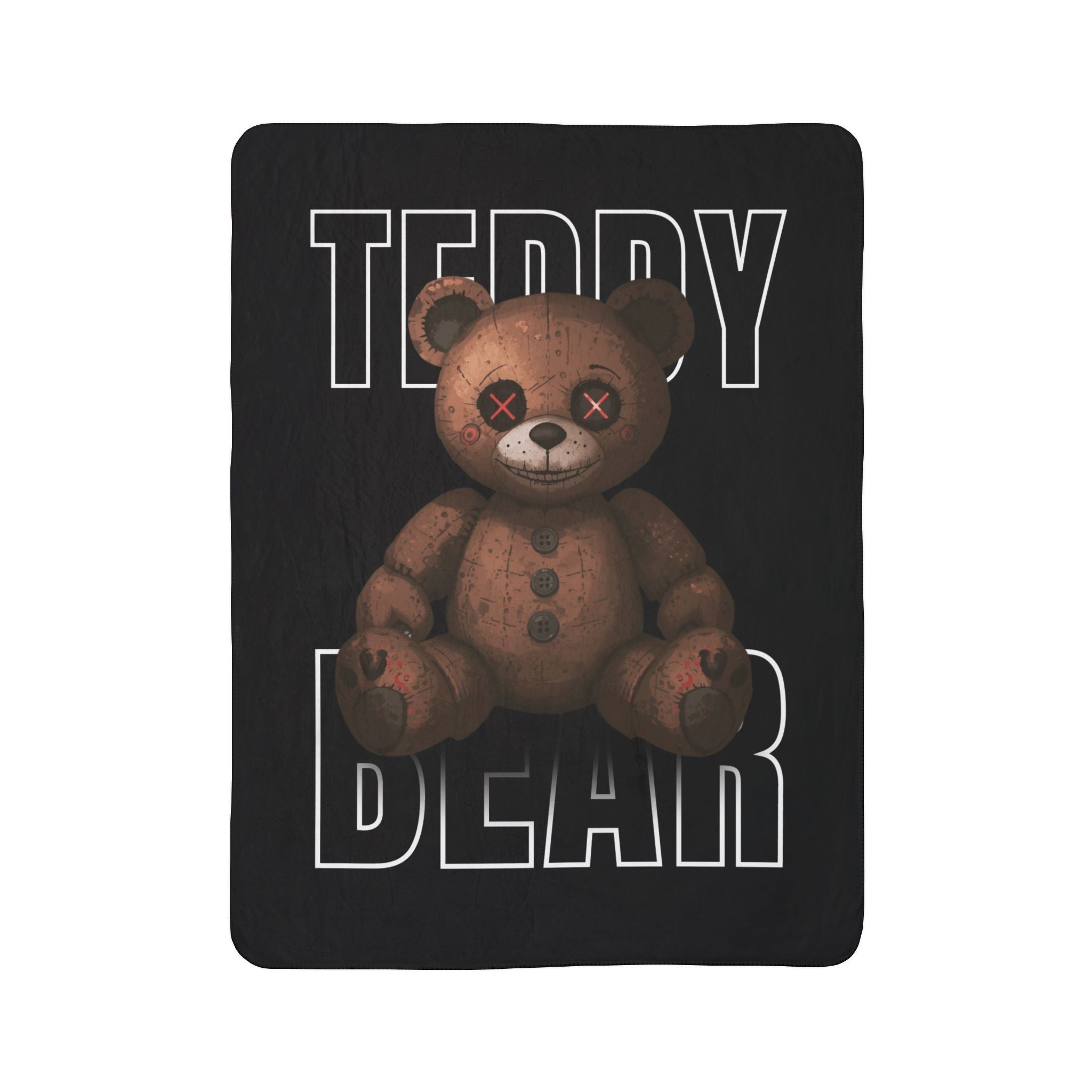 Creepy Teddy Bear | Fleece Sherpa Blanket