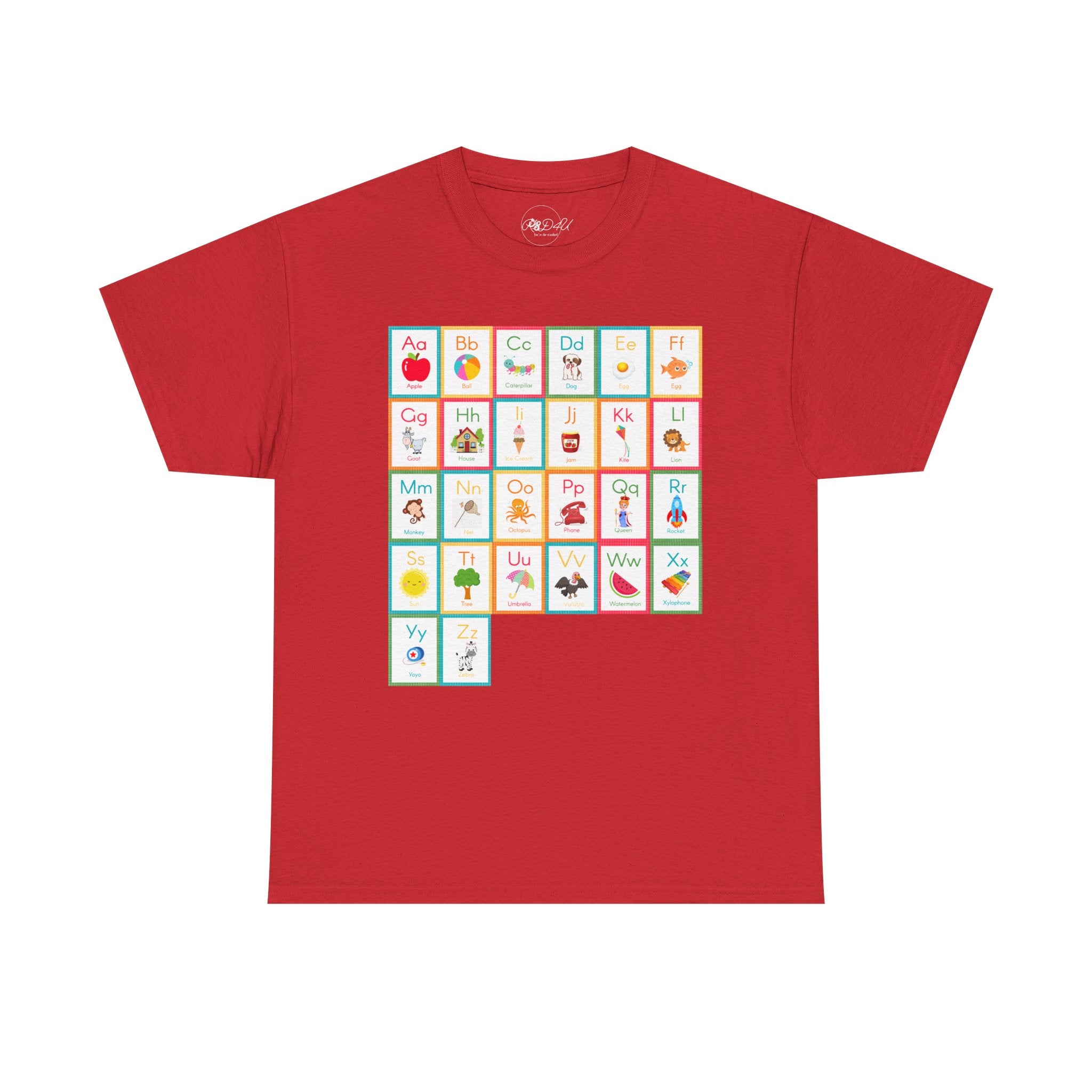 Alphabet Flashcards | Adult Unisex | School T-Shirt
