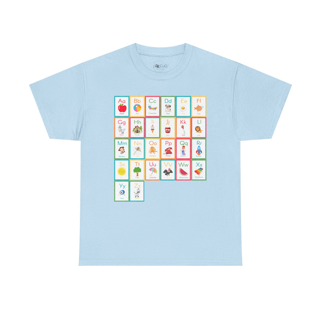 Alphabet Flashcards | Adult Unisex | School T-Shirt