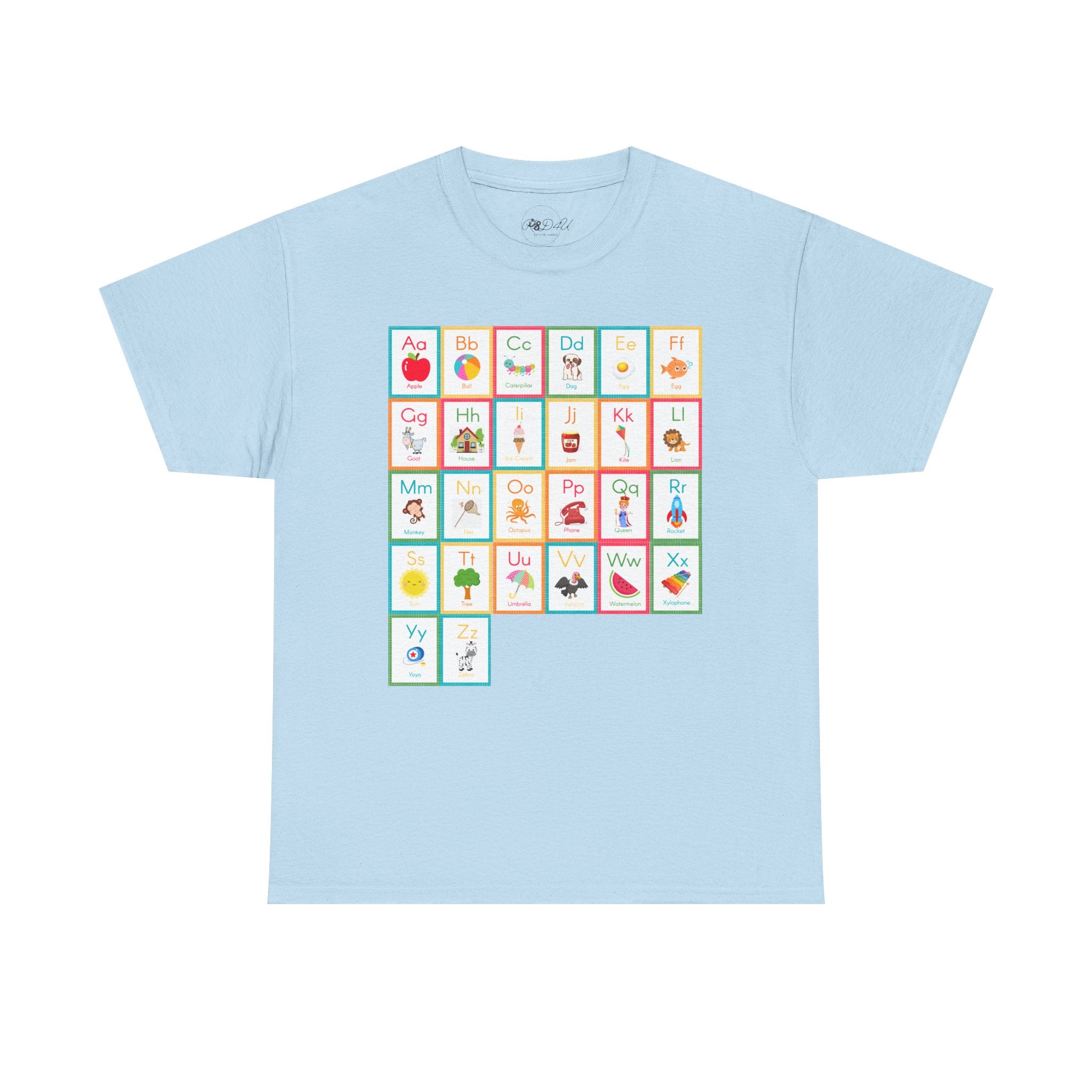 Alphabet Flashcards | Adult Unisex | School T-Shirt