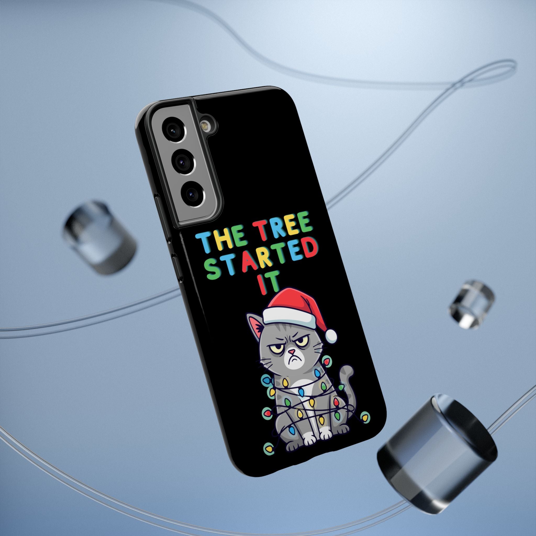 Christmas Funny Cat Case | iPhone Samsung | Christmas Phone Case