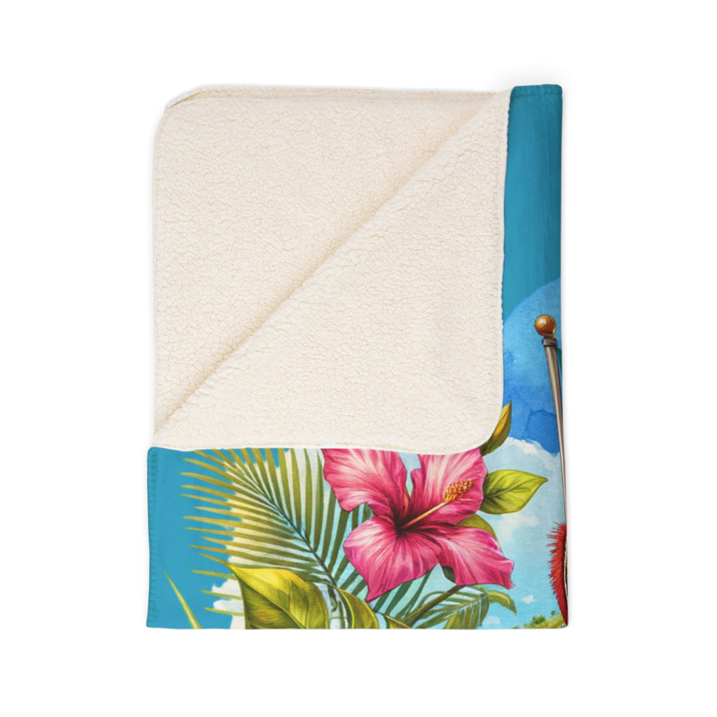Tropical Island Souvenir | Saint Kitts & Nevis | Fleece Sherpa Blanket